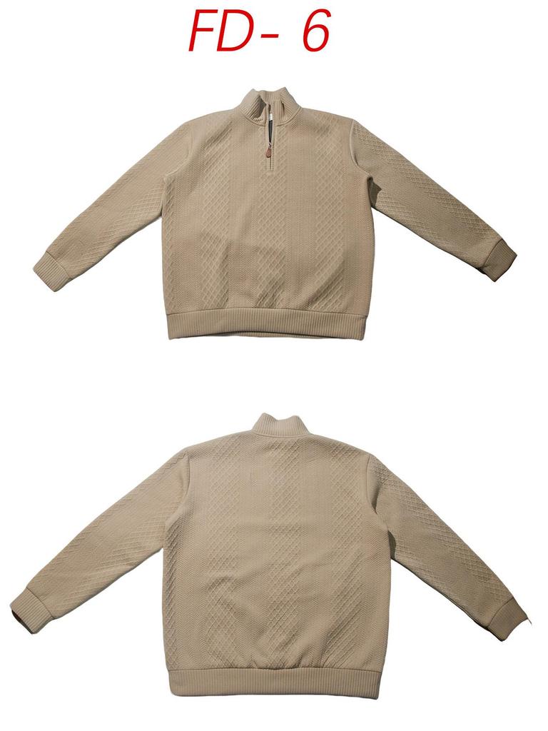 European-American Stand-up Collar Heavyweight Jacquard Half-Zip Long-Sleeve Men's Hoodie for Casual Business In Spring and Autumn.