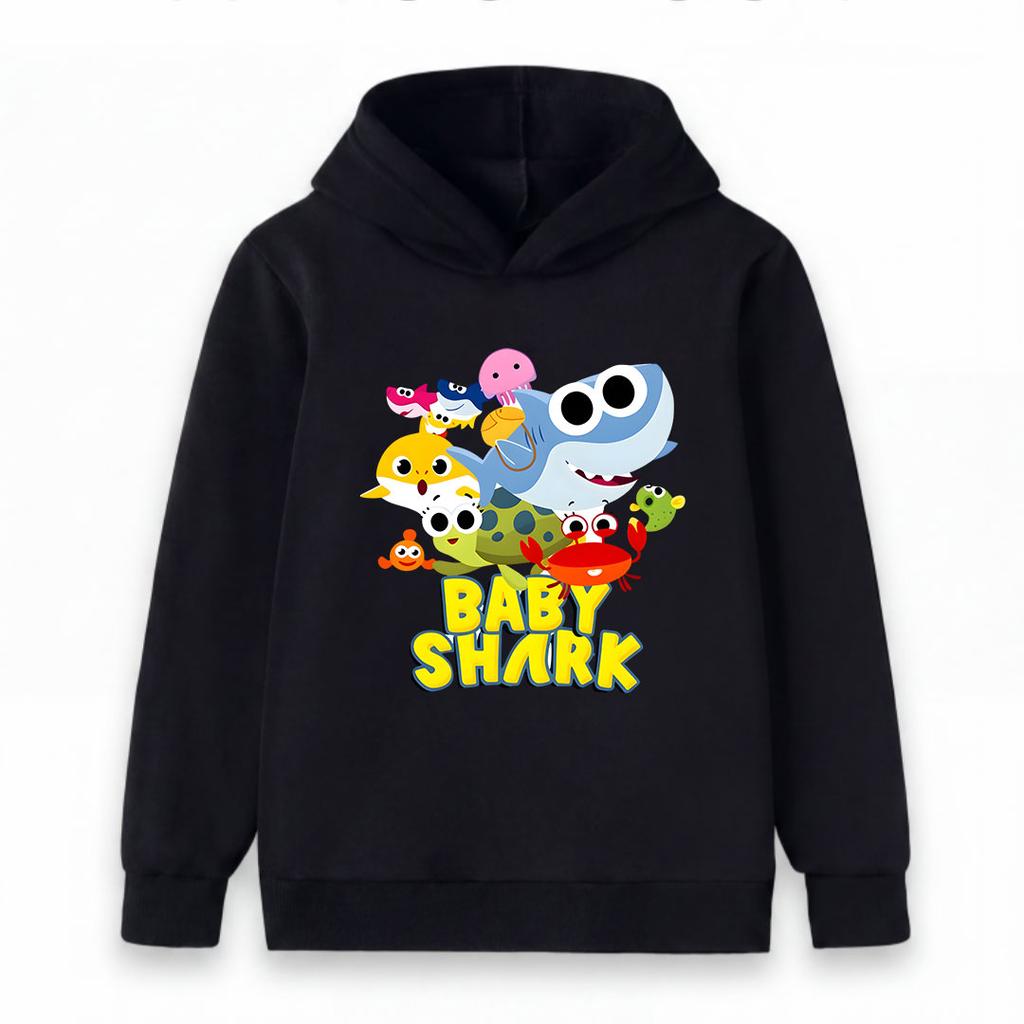 Toddler Kids Boys Girls Hoodie, Cute Baby Shark Ocean Family Friends Printed Casual Pullover Sweatshirt for Daily Wear and Holiday Gift for