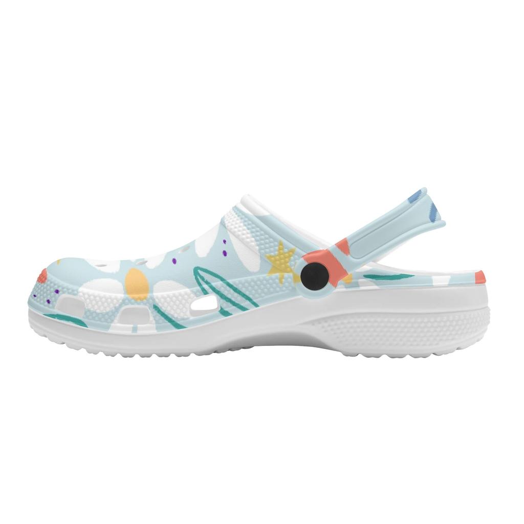 Printed EVA Clogs Slippers for Women Men Easy Clean Lightweight Slip On Casual Sandals Lightweight Soft Sole Summer Daily Wear