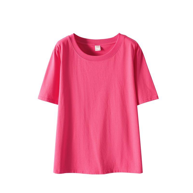 Plus size women clothing [Colorful Lazy T] Back Applique Design Sense Short sleeve T-shirt 100.00kg Loose Summer Top