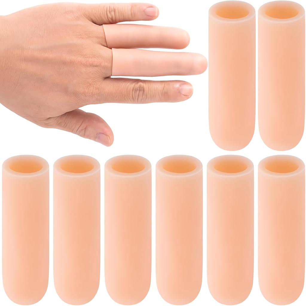 Finger Sleeves 8pcs Gel Thumb Finger Tubes for Golf Basketball Golf Cracked Finger Painting Working