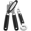 LMETJMA 2PCS Can Opener Smooth Edge Manual Can Openers Heavy Duty Stainless Steel Can Opener with Multifunctional Bottle Opener