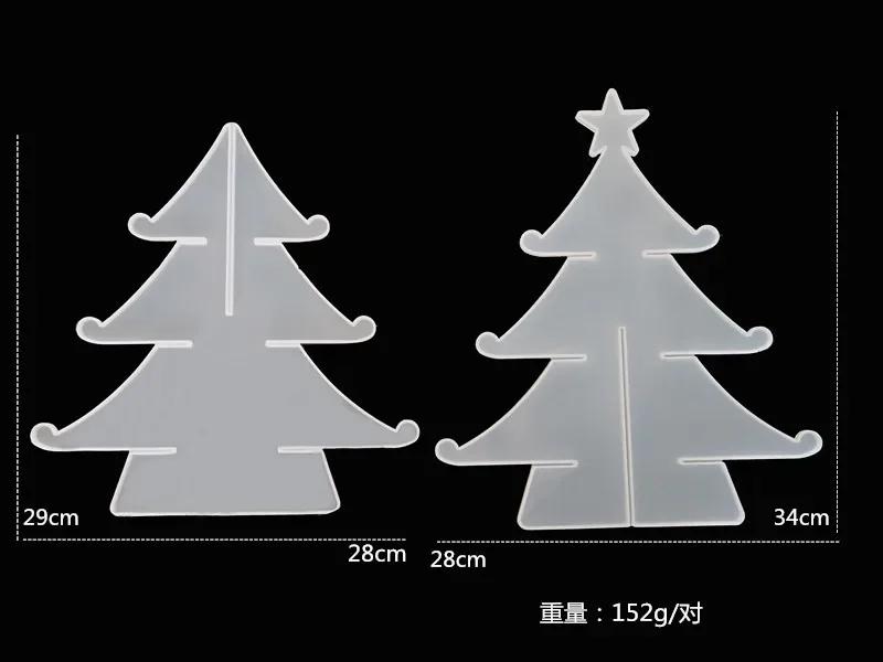 Christmas Decoration Crystal Epoxy Silicone Mold Set Resin Christmas Tree Snowflake Storage Box Jewelry Ornament Decoration