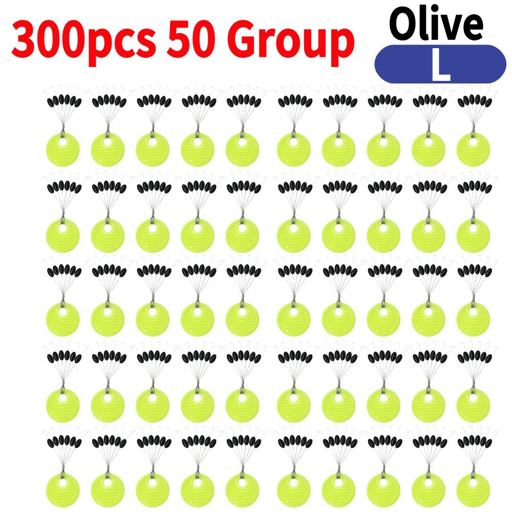 300pcs 50 Group Resistance Space Beans Stopper Vertical Beans Carp Fishing Space Beans for Fisherman Fishing Tools