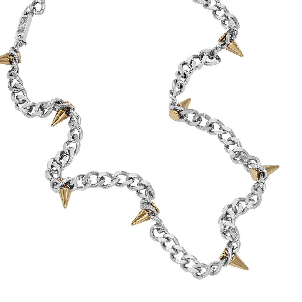 Diesel All Gender Stainless Steel Chain Stainless No Jewelry Chain Necklace, Length 450mm+50mm, Width 6mm, Steel, Silver/Gold