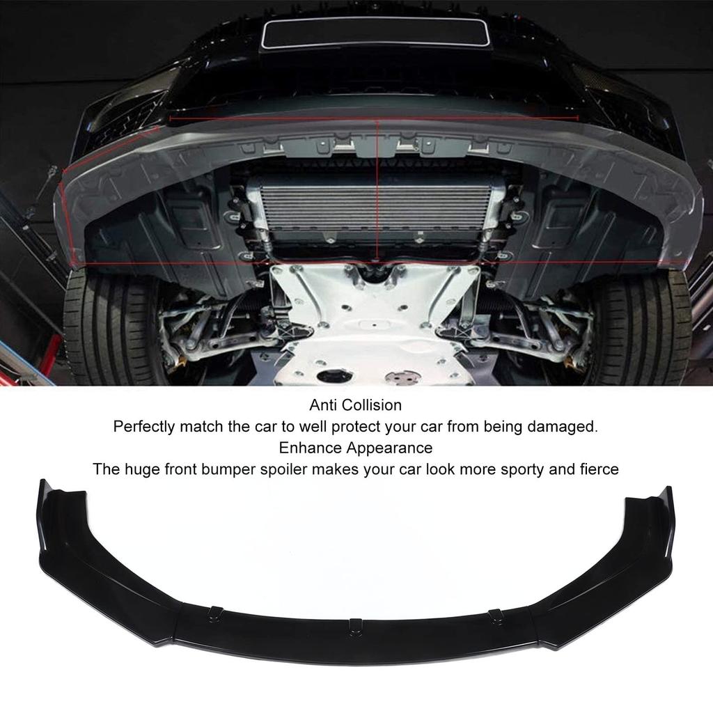 Set of 3 Front Bumper Lip Splitter Gloss for Vehicles 1800mm and Front Bumper Front Spoiler Body Kit Kits, Black, High-Toughness ABS, Over, Spoiler,