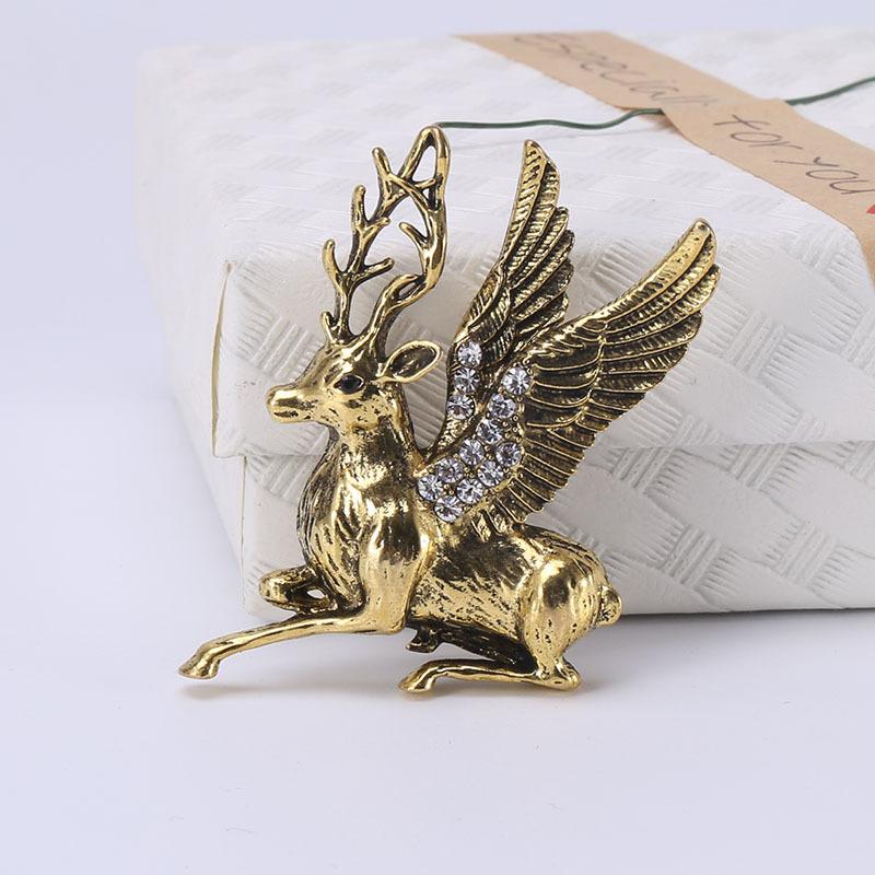 

Корейская мода, роскошная рождественская брошь в виде головы жирафа для женщин и мужчин золотой