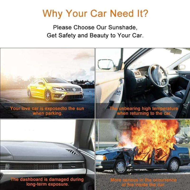 Car Windshield Sun Shade Anti-UV Interior Protector Folding Sunshade Cover Visor Auto Accessories Windscreen ParasolWindshield Sunshades 1