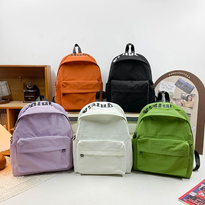 Schoolbag Color Student School Bag Women's Large Capacity Casual Versatile Lightweight Backpack New Student Travel Storage Backpack