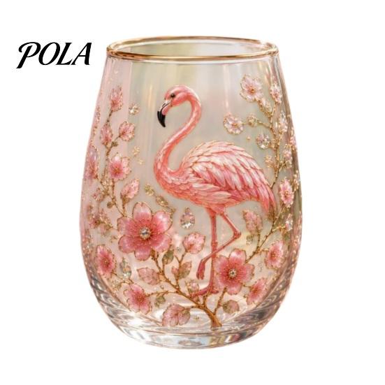 Non-slip Curved Glass Cup, Egg Shape Clear Lead-Free Crystal Enamel Painted Golden Rim Elegant Gilded Vintage Drinking Tumbler, Large Capacity