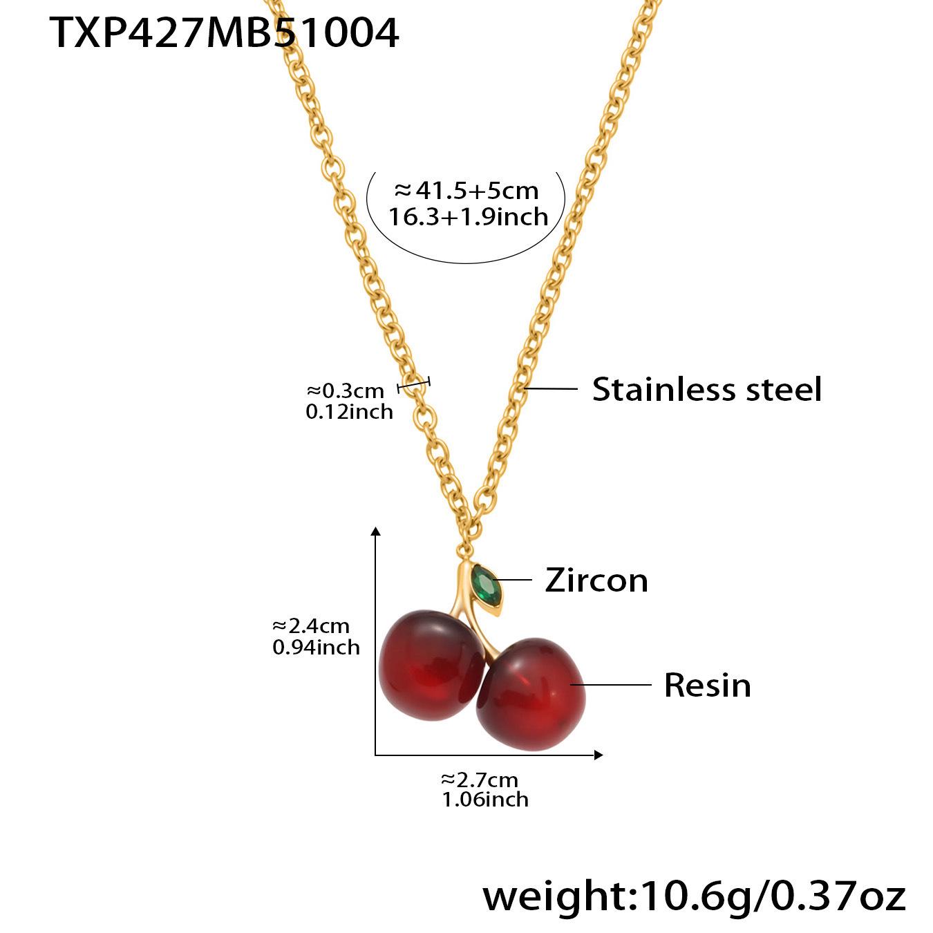 Qiong Yao 18K Gold-Plated Cherry Zircon Earrings & Necklace Set