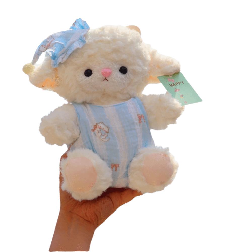 

Wearing Hats Stuffed Animals Wearing Pajamas Adorable Plush Little Sheep Plush Toys Festival Gifts небо синє кольору
