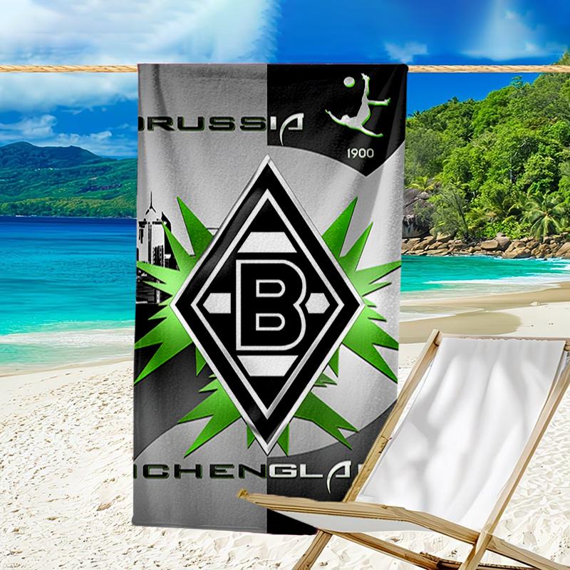 Mönchengladbach Wappen Strandtuch - Weiche, Saugfähige Mikrofaser, Leicht, Ideal für den Strand, Partys, Reisen, Camping Fanartikel