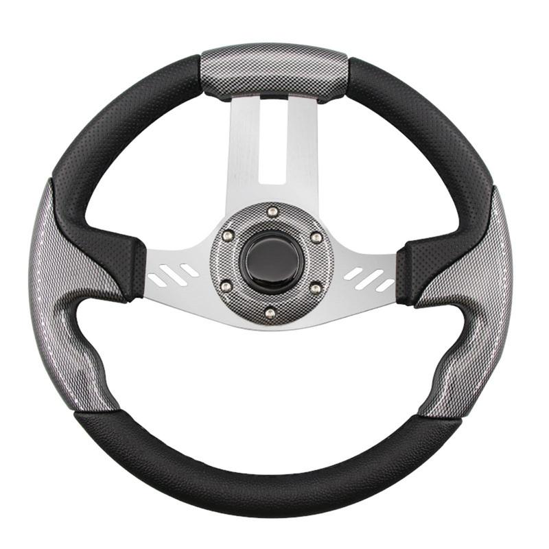 Golf Cart Sports Style Steering Wheel with PU Cortex Material and Precise Fit for Club Car Golf Cart Parts