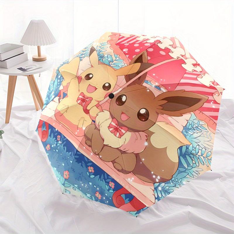 

1pc Pikachu & Eevee Cute Automatic Opening and Closing Umbrella - Suitable for Various Occasions, Outdoor Activities, Lightweight and Durable Automati