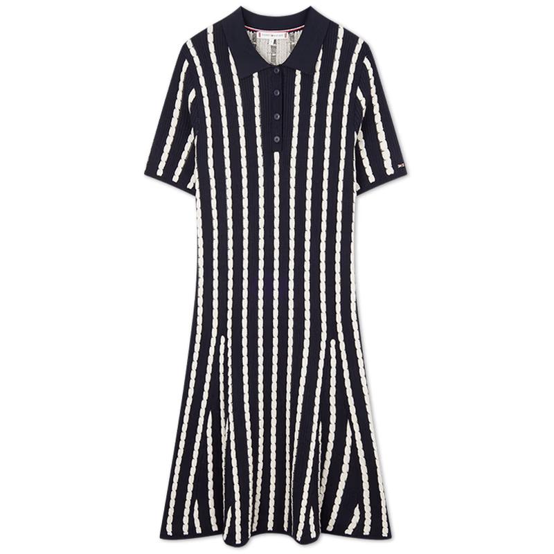 

Tommy Hilfiger Women s Striped Polo Knit Dress XL