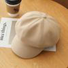 Solid Color Vintage Newsboy Cap Duck Tongue Painter Cap Casual Retro Berets Hat  Female