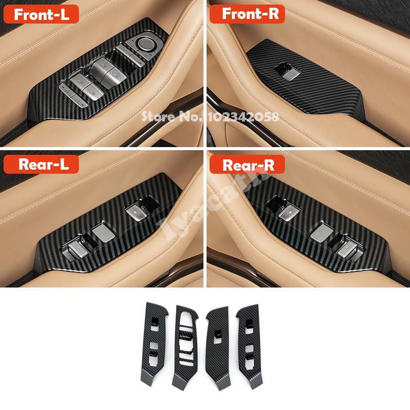 For BYD Leopard 8 FangChengBao 8 2024 2025 ABS Carbonfiber Central Control Window Lift Switch Cover Gear Steering Wheel Panel