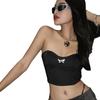 European and American women's clothing summer new butterfly tube top zipper backless sexy small vest top T-shirt women