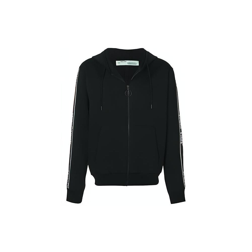

Off-White Ss19 Куртка-худи повседневная с узором в полоску на молнии мужская куртки Черный OMBB033E18A200011000 M