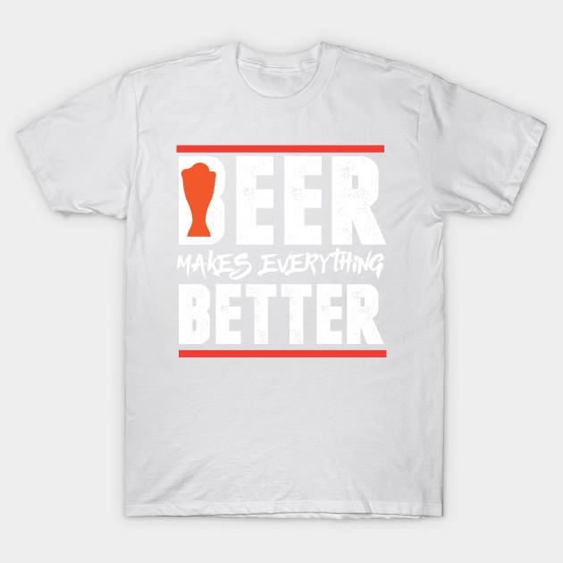 New Fashion Men T Shirt Beer Makes Everything Better Print Short Sleeve Tops Tees Casual