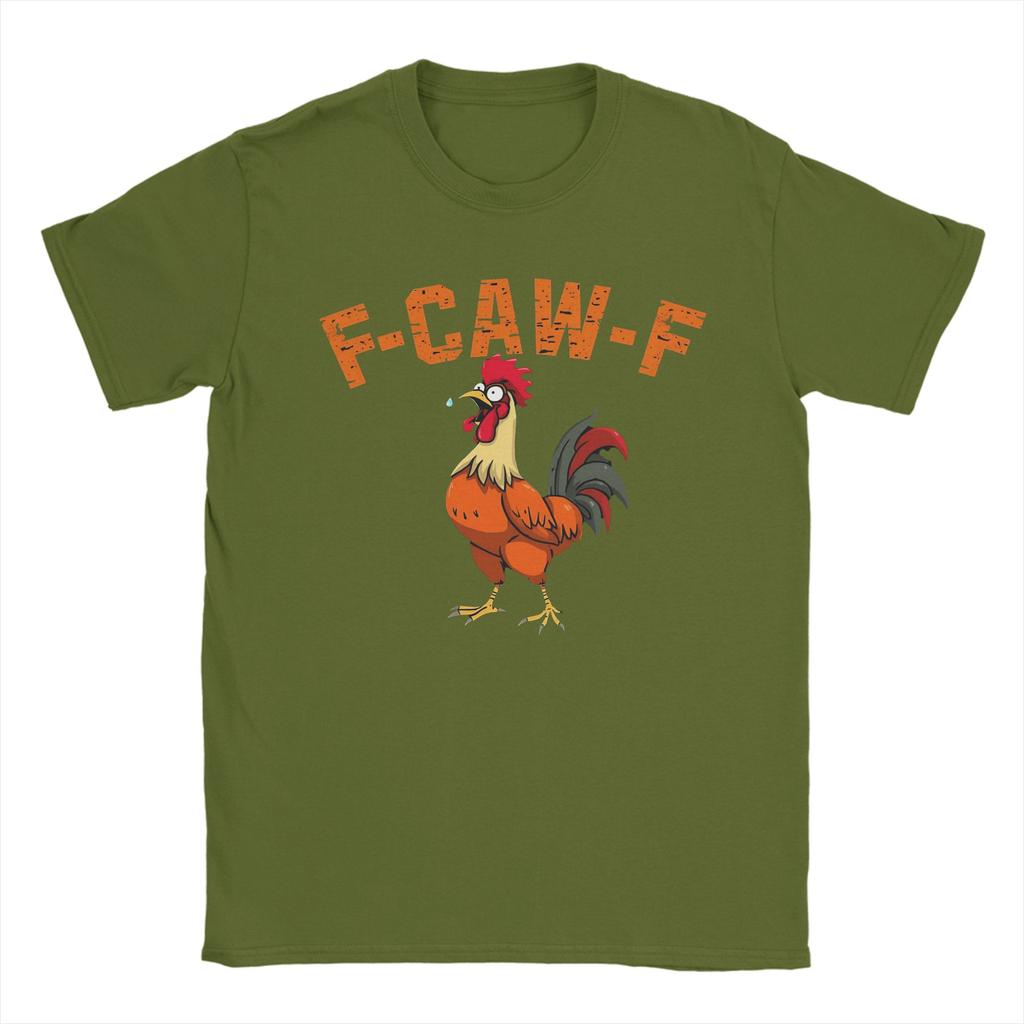 Funny F-CAW-F Chicken Meme T Shirt Summer Hip Hop T Shirts Men 100% Cotton Round Neck Plus Size Tees Short-Sleeve Awesome Tshirt