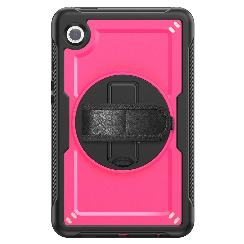 Do Samsunga Galaxy Tab A9 (SM-X110/X115/X117) Etui Obrotowa Podpórka PC+TPE Wstrząsoodporne Etui na Tablet z Paskiem na Rękę