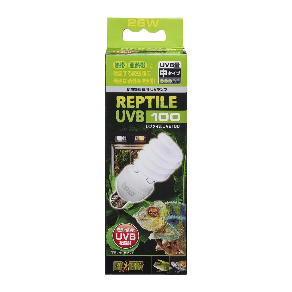 GEX EXO TERRA Reptile UVB100 26W PT2187 UV Light for Tropical and Subtropical Provides optimal UVB light for reptiles living in tropical and