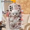Phone Case: 2D Flat Samsung Galaxy A34 A35 M05 M06 S20 S22 S21 FE Plus 5G Protective Case, Couples Style, Embossed White Bear, Christmas and Halloween