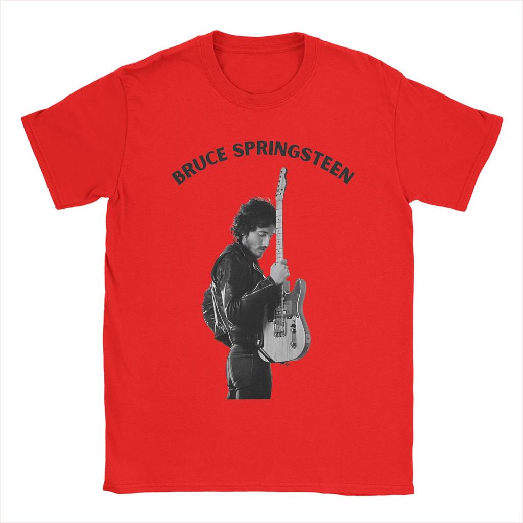Bruces The E Street Band Springsteens T Shirts Men's Pure Cotton T-Shirt Round Neck Tee Shirt Short Sleeve Clothing Summer