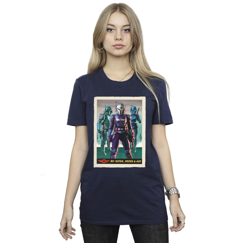 STAR WARS Womens/Ladies The Mandalorian Bo-Katan Koska and Axe Cotton Boyfriend T-Shirt