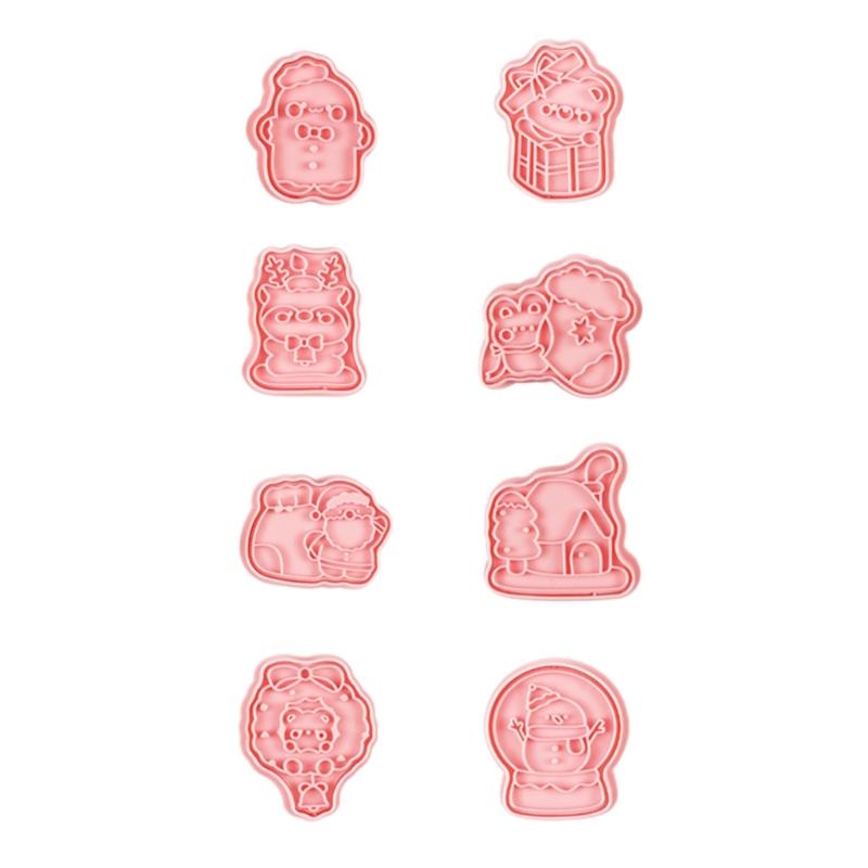

Elegant Christmas Cookie Cutter Set Functional Christmas Baking Tool Unique Silicone Cookie Cutter Biscuits Stamp 1