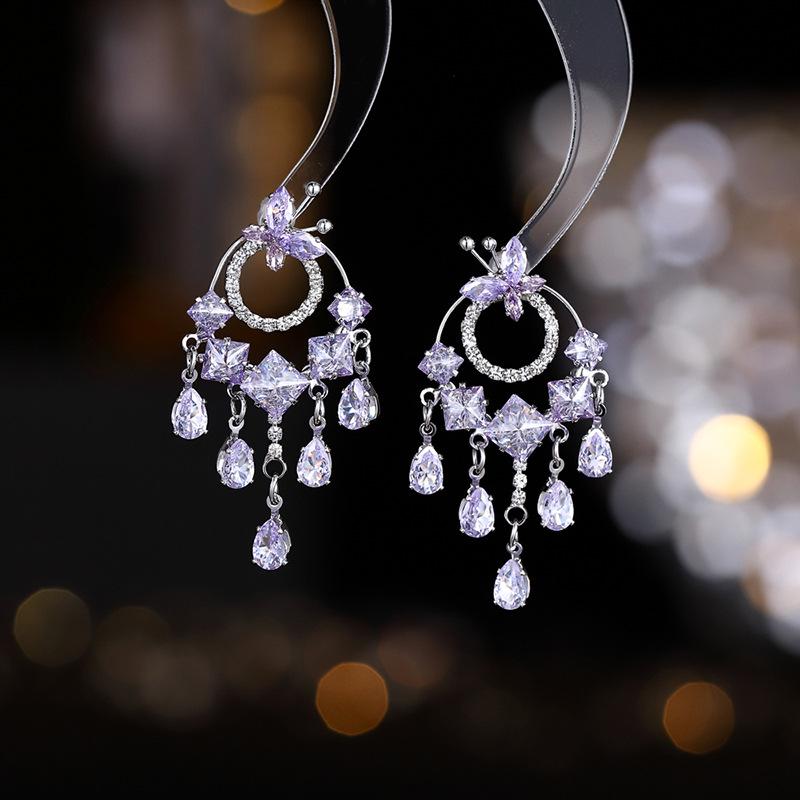 Серьги-кисточки «Бабочка и жемчуг» из стерлингового серебра для женщин