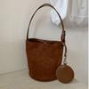 with Round Pendant Slouchy Hobo Bags Shoulder Bag Solid Color Tote Bag  Summer