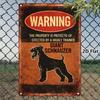 1pc Vintage Giant Schnauzer Warning Tin Sign, Funny Dog Wall Art, 2D Flat Plaque for Living Room, Bedroom, Garage.