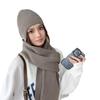 Cozy Wool Scarf & Beanie Set: Winter Warm, Windproof, Solid Color, Unisex Knit for Couples & Students