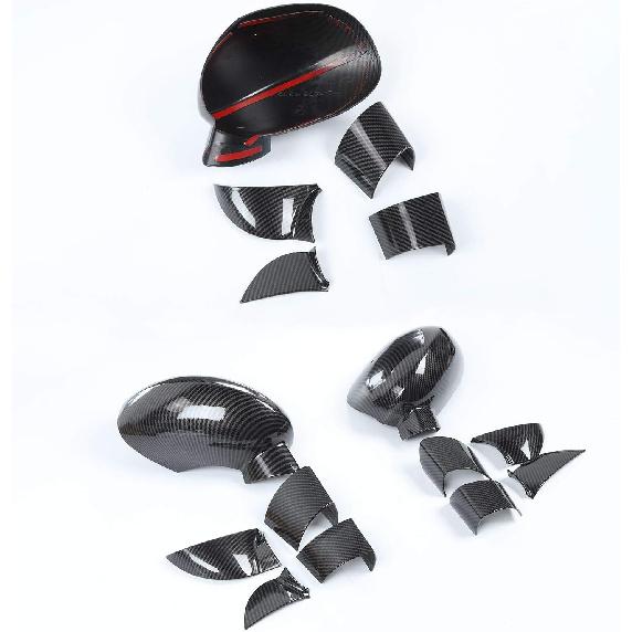 Voodonala for Challenger ABS Carbon Fiber Rearview Mirror Cover Side Mirror Trim Shell Cover Decoration Trim for 2009-2025+Dodge Challenger Exterior