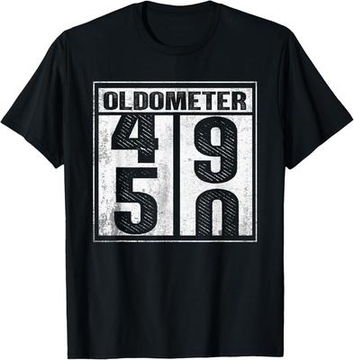 Regalo Divertente per il 50° Compleanno Uomini Donne Vecchiometro 49-50 Maglietta Regalo T-Shirt Unisex