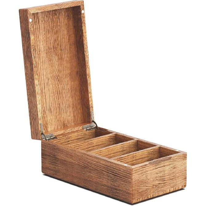 Держатель для индексных карточек 3 x 5 Ящик для индексных карточек из обугленного дерева Органайзер-кейс для индексных карточек Ящик для рецептов с разделителями 4 отделения для 600 карточек Файл 10840₽