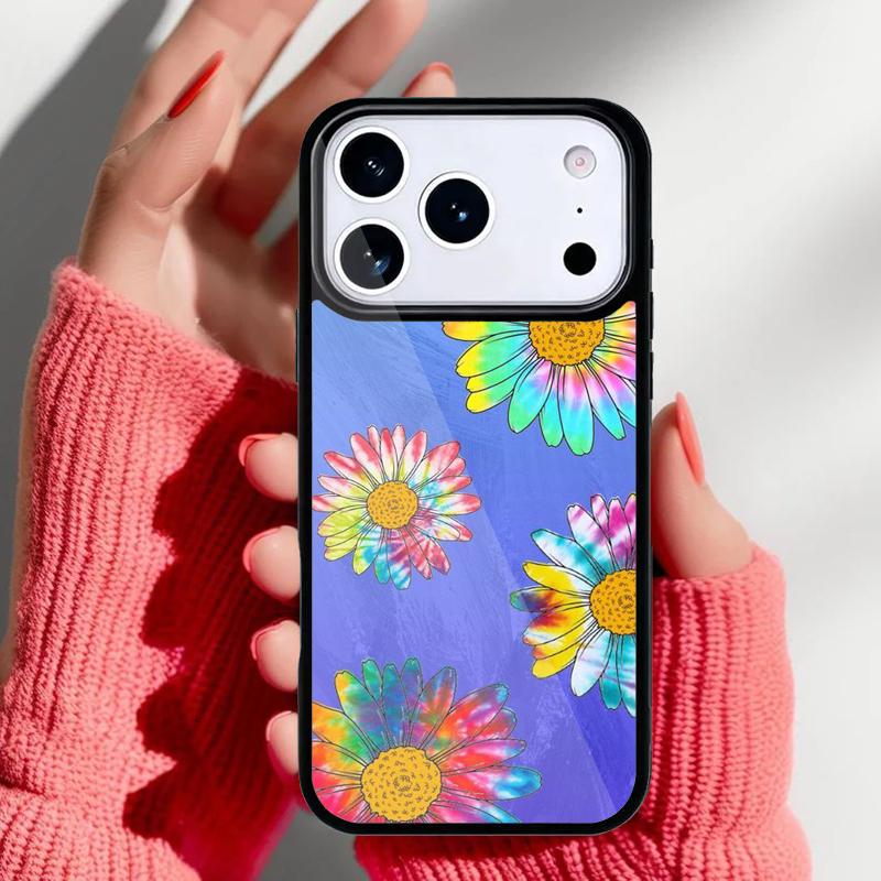 Hippie Daisy Tie-dye Flower Phone Case for iPhone 17 16 15 14 13 Pro Max Back Cover for 12 11 Pro Coque