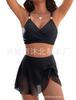 New bikini split swimsuit mesh skirt sexy high waist slim swimsuit