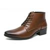 Herrenstiefel Business Lederstiefel Mode Schnürstiefel Knöchelhohe Reißverschluss Freizeitschuhe Spitz zulaufende Plateau Chelsea Stiefel