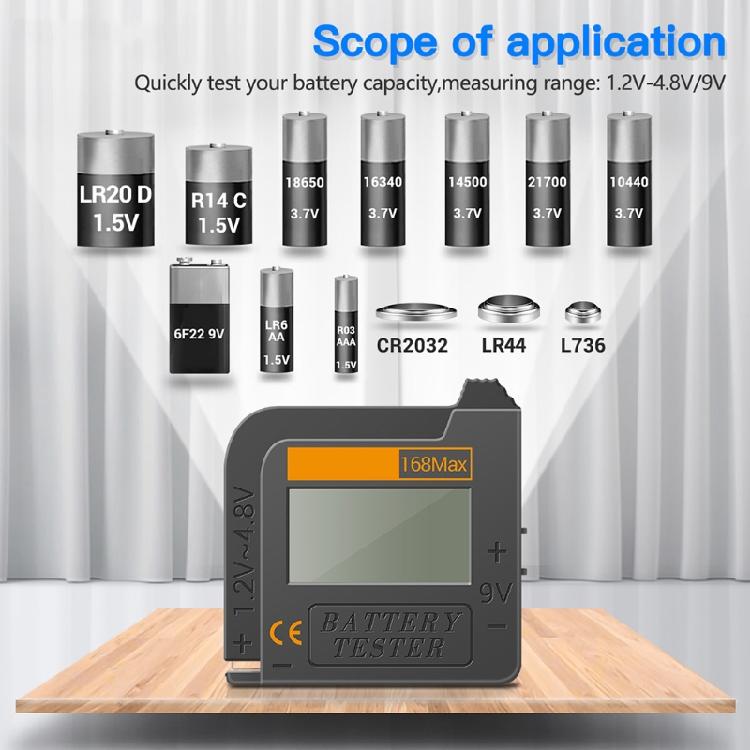 168Max Battery Tester Digital Battery Tester Easy to Use for 3A Button Batteries