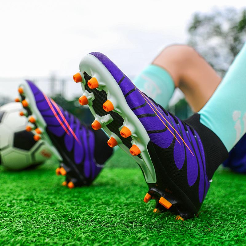 

Профессиональные футбольные бутсы для мужчин и женщин, для взрослых, для учеников средних школ, для тренировок, соревнований, спортивные гвозди Jinjiang, нескользящие 35 фиолетовый