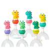 Children's U-Shape Toothbrush: Soft Silicone Bristles, Dinosaur Handle, Ages 1-12.