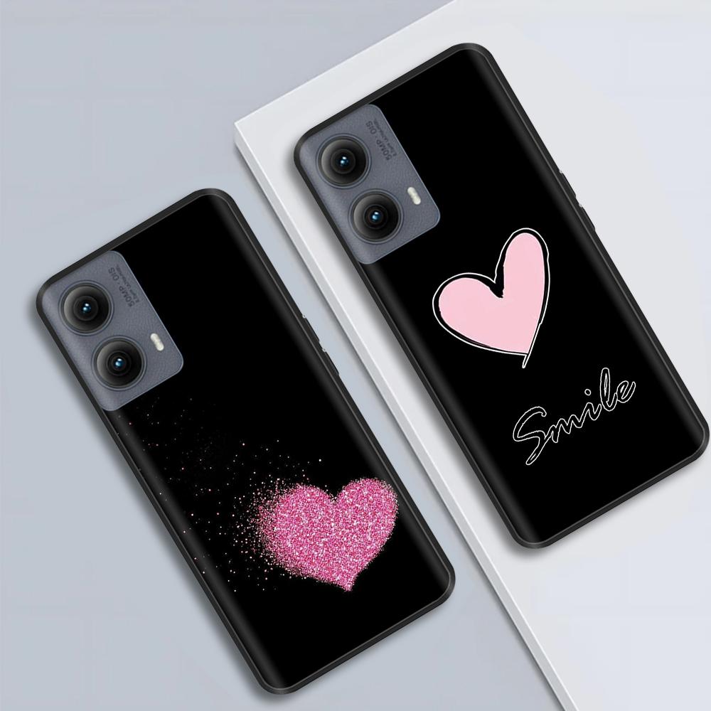 Silicone Casing For Motorola Edge 2024 Case Lovely Cartoon Soft TPU Black Cover For Moto Edge 2024 6.6" Shockproof Fundas Capa