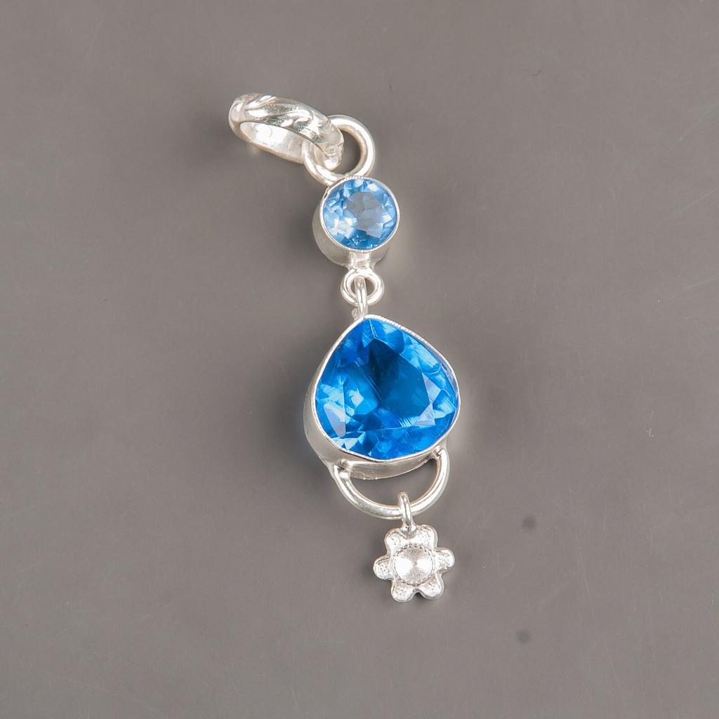 Tanzanite Gemstone 925 Sterling Silver Jewelry Handcrafted Pendant 2.00" For Her PP-5-4