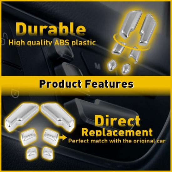 6PCS For Mercedes-Benz C63 AMG 10-14 Door Adjust Seat Button Switch Cover Trim