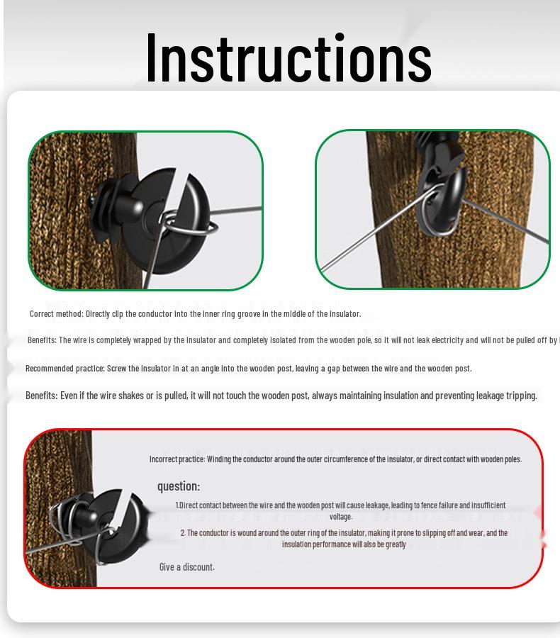 Self-Tapping Insulator Sleeve for Livestock Electronic Pulse Fence