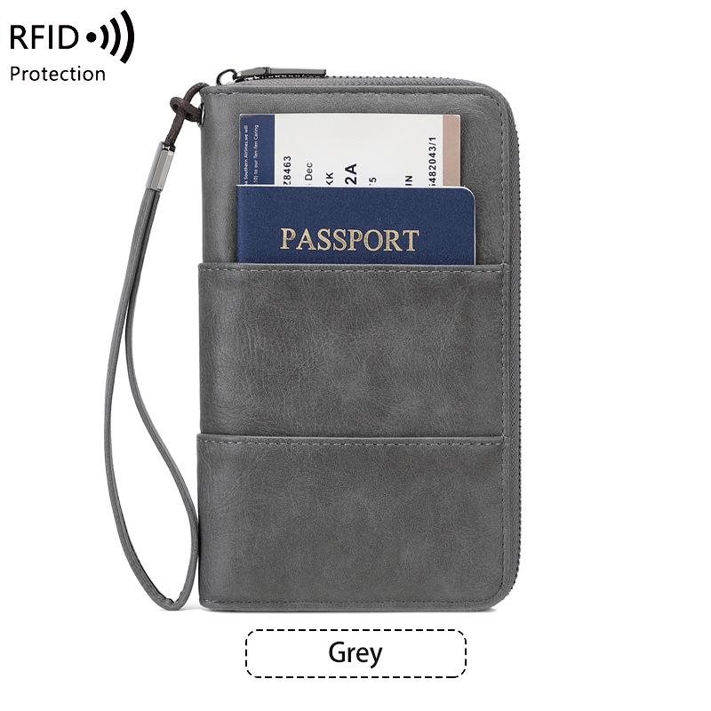 RFID Anti-Magnetic Zipper Passport Wallet: Multi-Function ID & Ticket Holder
